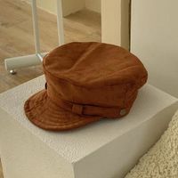 Unisex Lady Simple Style Solid Color Curved Eaves Beret Hat sku image 2