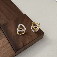 1 Pair Retro Heart Shape Sterling Silver Ear Cuffs main image 1