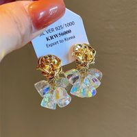1 Pair Simple Style Flower Artificial Crystal Drop Earrings main image 4