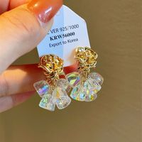 1 Pair Simple Style Flower Artificial Crystal Drop Earrings main image 2