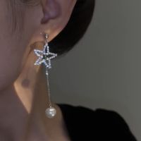 1 Pair Simple Style Geometric Star Plating Copper Drop Earrings main image 4