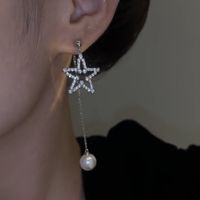 1 Pair Simple Style Geometric Star Plating Copper Drop Earrings main image 2