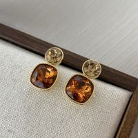 1 Pair Vintage Style Geometric Round Plating Copper Drop Earrings sku image 2