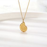304 Stainless Steel 18K Gold Plated Classic Style Solid Color Pendant Necklace main image 4