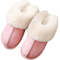 Unisex Casual Vintage Style Solid Color Round Toe Plush Slippers main image 2