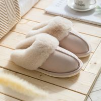 Unisex Casual Vintage Style Solid Color Round Toe Plush Slippers sku image 14