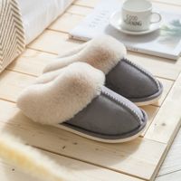 Unisex Casual Vintage Style Solid Color Round Toe Plush Slippers sku image 16