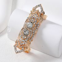 Streetwear Geometric Alloy Hollow Out Inlay Rhinestones Gold Plated Silver Plated Women's Wide Band Rings sku image 2