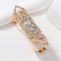 Streetwear Geometric Alloy Hollow Out Inlay Rhinestones Gold Plated Silver Plated Women's Wide Band Rings main image 2