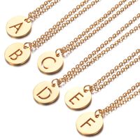 Simple Style Letter Stainless Steel Titanium Steel Plating Chain Gold Plated Pendant Necklace main image 1