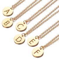 Simple Style Letter Stainless Steel Titanium Steel Plating Chain Gold Plated Pendant Necklace main image 6