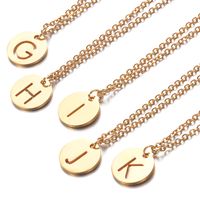 Simple Style Letter Stainless Steel Titanium Steel Plating Chain Gold Plated Pendant Necklace main image 4