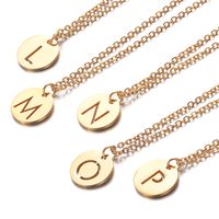 Simple Style Letter Stainless Steel Titanium Steel Plating Chain Gold Plated Pendant Necklace main image 3