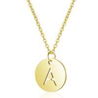 Simple Style Letter Stainless Steel Titanium Steel Plating Chain Gold Plated Pendant Necklace main image 2