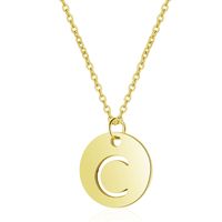 Simple Style Letter Stainless Steel Titanium Steel Plating Chain Gold Plated Pendant Necklace sku image 3