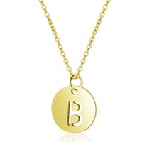 Simple Style Letter Stainless Steel Titanium Steel Plating Chain Gold Plated Pendant Necklace sku image 2
