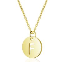 Simple Style Letter Stainless Steel Titanium Steel Plating Chain Gold Plated Pendant Necklace sku image 6