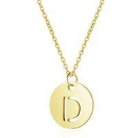 Simple Style Letter Stainless Steel Titanium Steel Plating Chain Gold Plated Pendant Necklace sku image 4