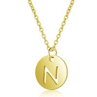 Simple Style Letter Stainless Steel Titanium Steel Plating Chain Gold Plated Pendant Necklace sku image 13