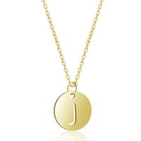 Simple Style Letter Stainless Steel Titanium Steel Plating Chain Gold Plated Pendant Necklace sku image 10