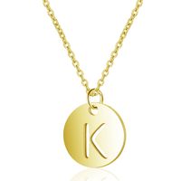Simple Style Letter Stainless Steel Titanium Steel Plating Chain Gold Plated Pendant Necklace sku image 11