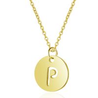 Simple Style Letter Stainless Steel Titanium Steel Plating Chain Gold Plated Pendant Necklace sku image 15