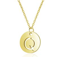 Simple Style Letter Stainless Steel Titanium Steel Plating Chain Gold Plated Pendant Necklace sku image 16
