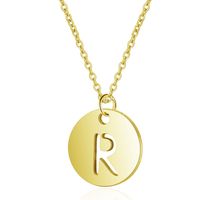 Simple Style Letter Stainless Steel Titanium Steel Plating Chain Gold Plated Pendant Necklace sku image 17