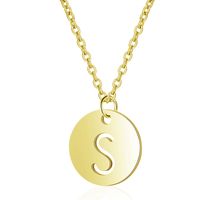 Simple Style Letter Stainless Steel Titanium Steel Plating Chain Gold Plated Pendant Necklace sku image 18