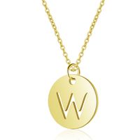 Simple Style Letter Stainless Steel Titanium Steel Plating Chain Gold Plated Pendant Necklace sku image 22
