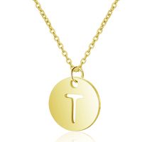 Simple Style Letter Stainless Steel Titanium Steel Plating Chain Gold Plated Pendant Necklace sku image 19