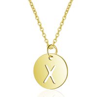 Simple Style Letter Stainless Steel Titanium Steel Plating Chain Gold Plated Pendant Necklace sku image 23