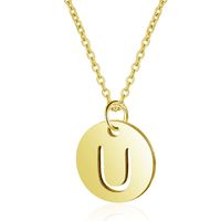 Simple Style Letter Stainless Steel Titanium Steel Plating Chain Gold Plated Pendant Necklace sku image 20