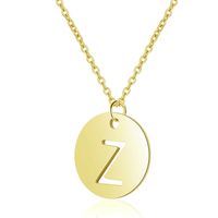 Simple Style Letter Stainless Steel Titanium Steel Plating Chain Gold Plated Pendant Necklace sku image 25