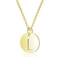 Simple Style Letter Stainless Steel Titanium Steel Plating Chain Gold Plated Pendant Necklace sku image 26