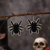 1 Pair Cute Funny Spider Skull Plating Metal Drop Earrings sku image 4