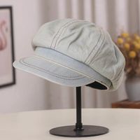 Women's Vintage Style Sweet Solid Color Curved Eaves Beret Hat main image 5