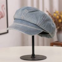 Women's Vintage Style Sweet Solid Color Curved Eaves Beret Hat main image 4