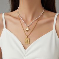 Stainless Steel Titanium Steel 18K Gold Plated Casual Simple Style Classic Style Beaded Plating Inlay Eye Rectangle Zircon Necklace main image 1