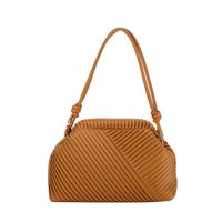 Women's Medium Pu Leather Solid Color Streetwear Shell Hidden Buckle Shoulder Bag Crossbody Bag Dome Bag sku image 1