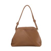 Women's Medium Pu Leather Solid Color Streetwear Shell Hidden Buckle Shoulder Bag Crossbody Bag Dome Bag sku image 2