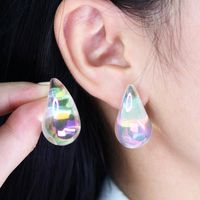 1 Pair Simple Style Water Droplets Plating Arylic Ear Studs main image 1
