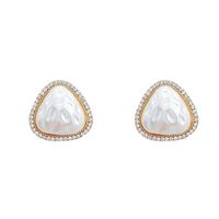 Wholesale Jewelry Sweet Triangle Alloy Artificial Gemstones Inlay Ear Studs main image 4