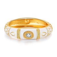 Retro Roman Style Geometric Alloy Plating Inlay Zircon Women's Bangle sku image 2