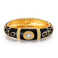 Retro Roman Style Geometric Alloy Plating Inlay Zircon Women's Bangle sku image 1