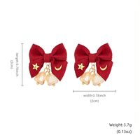 Wholesale Jewelry Sweet Bow Knot Bell Cloth Copper 14k Gold Plated Plating Drop Earrings main image 2