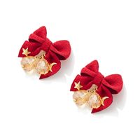 Wholesale Jewelry Sweet Bow Knot Bell Cloth Copper 14k Gold Plated Plating Drop Earrings main image 6