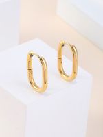1 Pair Simple Style Solid Color Plating 304 Stainless Steel 14K Gold Plated Earrings main image 3
