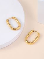 1 Pair Simple Style Solid Color Plating 304 Stainless Steel 14K Gold Plated Earrings main image 1