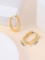 1 Pair Simple Style Solid Color Plating 304 Stainless Steel 14K Gold Plated Earrings main image 2